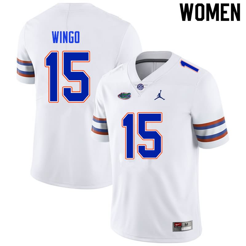 NCAA Florida Gators Derek Wingo Women's #15 Nike White Stitched Authentic College Football Jersey KQP0564SQ